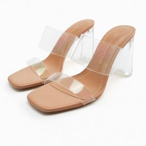 Clear HEELED SANDALS ZARA